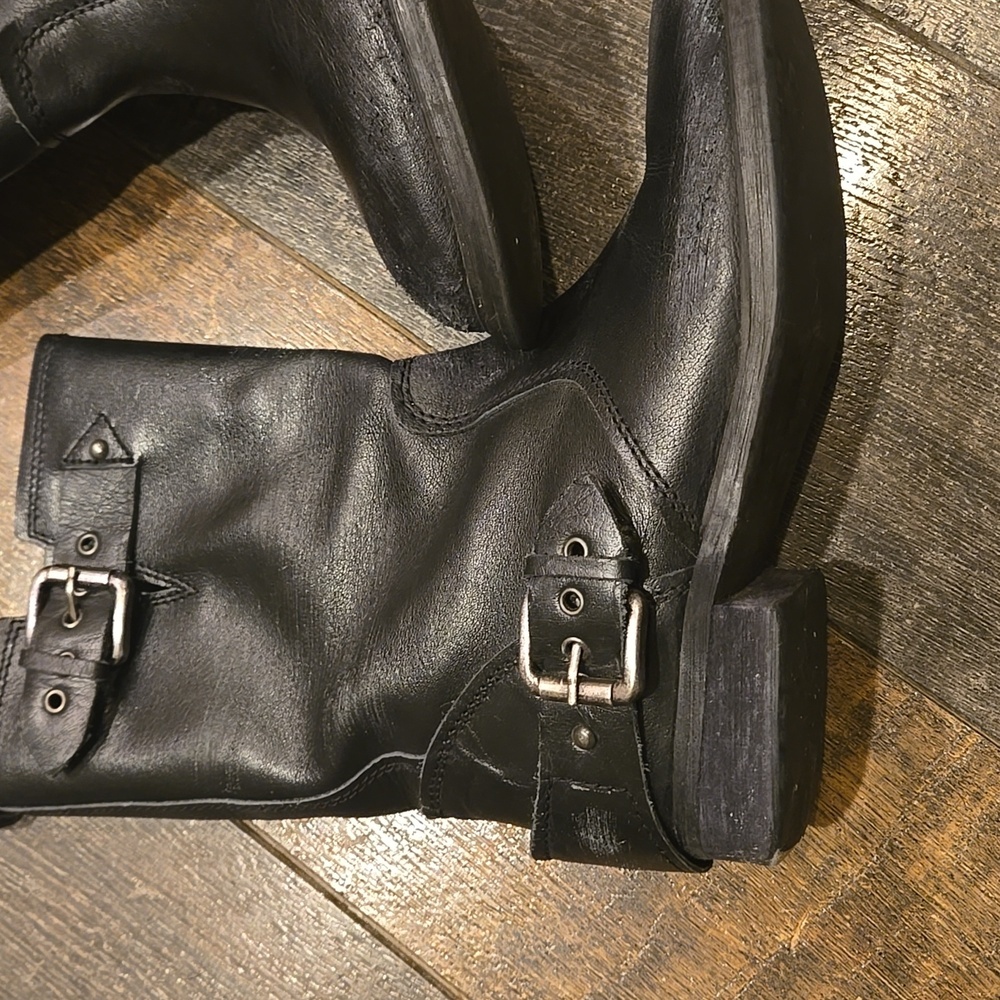 Zara Leather Moto Boots - Picture 3 of 15